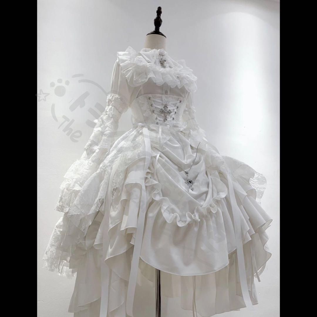 新年 用コスプレ衣装 ゴスロロリー3点セッゴシッスカー姫袖ブラウウエストカバー