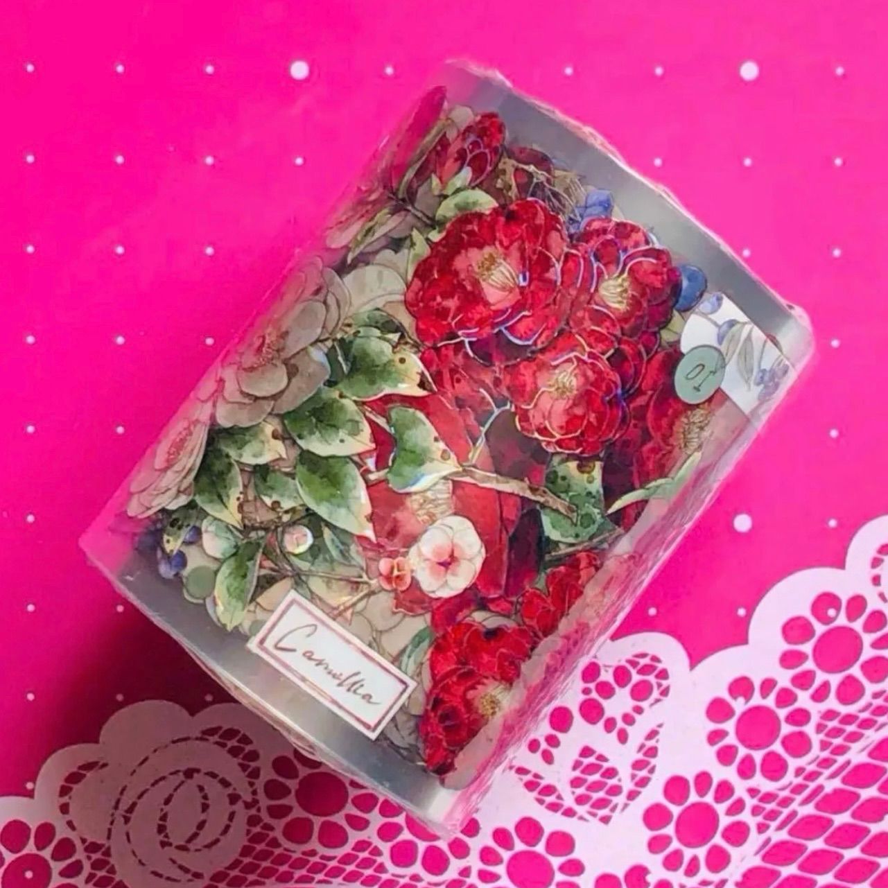 ♡SALE♡ 贝壳光 绚烂山茶 6cm×10m 100cm/loop 海外マスキングテープ