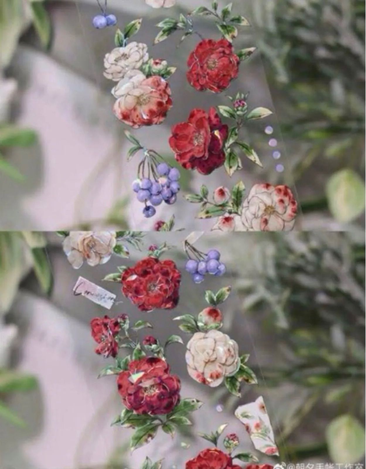  贝壳光 绚烂山茶 6 cm 10 m 100 loop 海外マスキングテープ 海外マステ 花 マスキングテープ テープ マスキングテープ