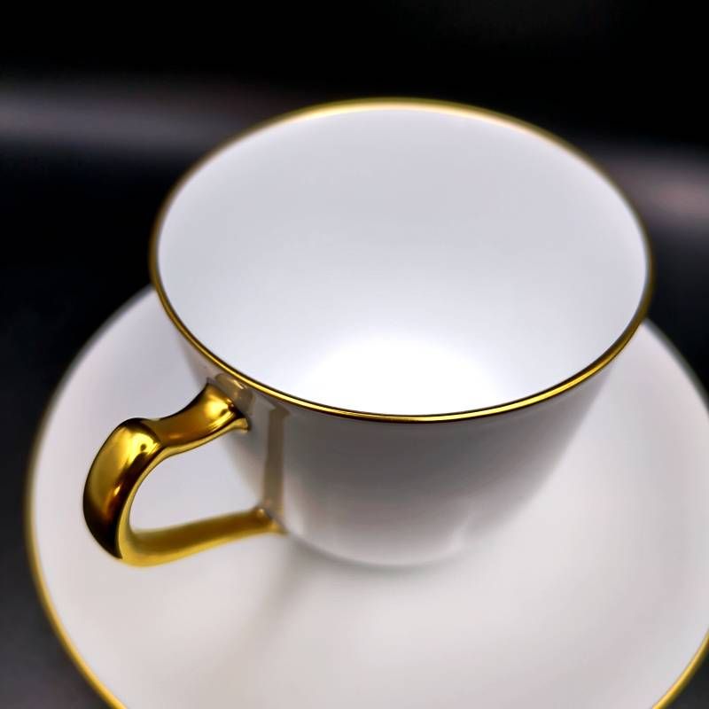  大倉陶園 ゴールドライン モーニングカップ＆ソーサー リムシェープ 6客セット OKURA 金彩 食器 洋食器 ティーカップ ソーサー コーヒー ティーカップ