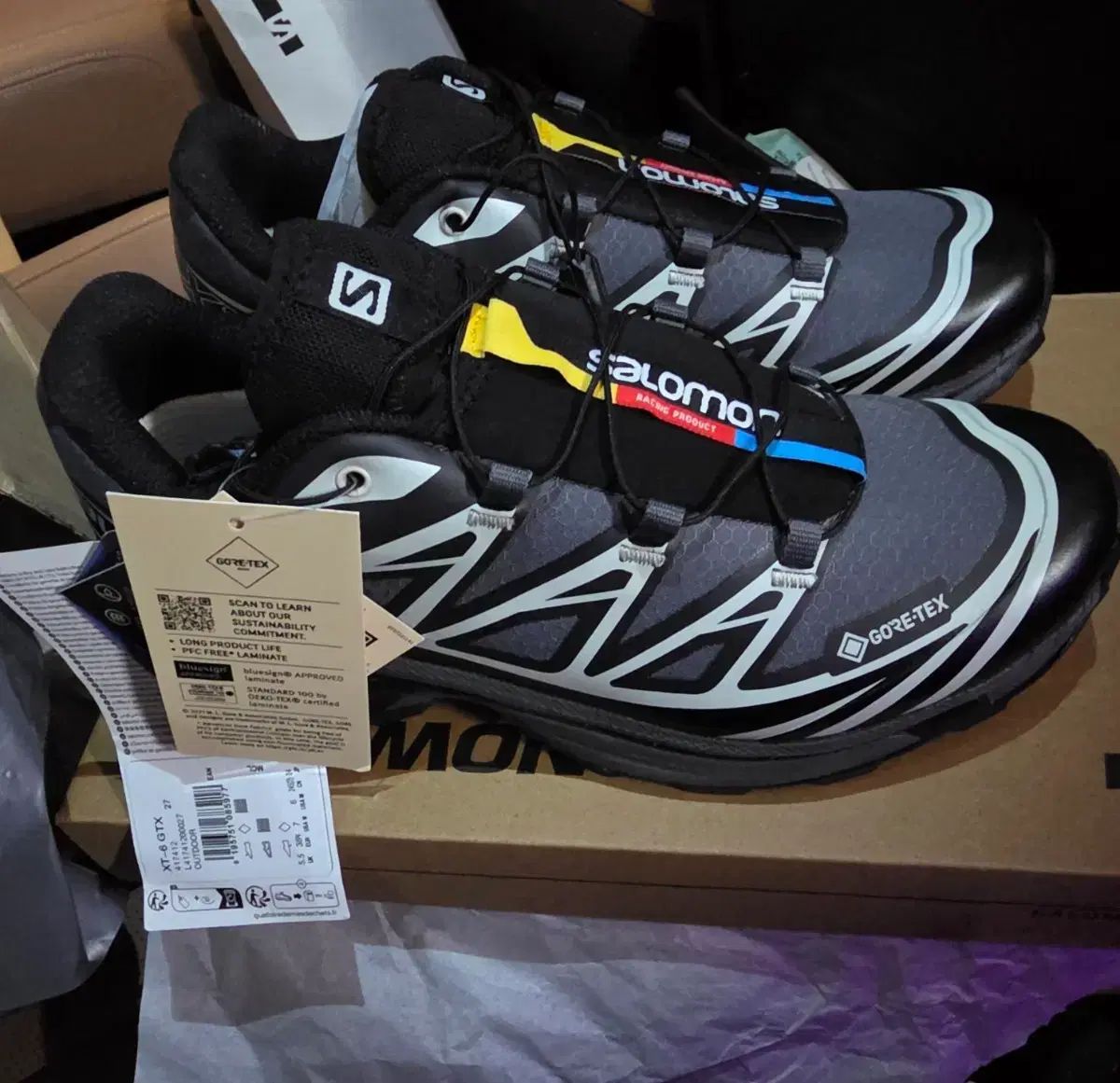  SALOMON サロモン XT-6 GORE-TEX ゴアテックス 240 mm ブラックエボニー ルナーロック 登山靴 トレッキングシューズ アウトドアシューズ