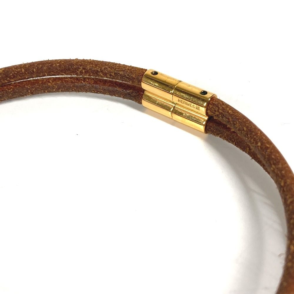 HERMES エルメス ネックレス ヘラクリード レザー ブラウン - メルカリ