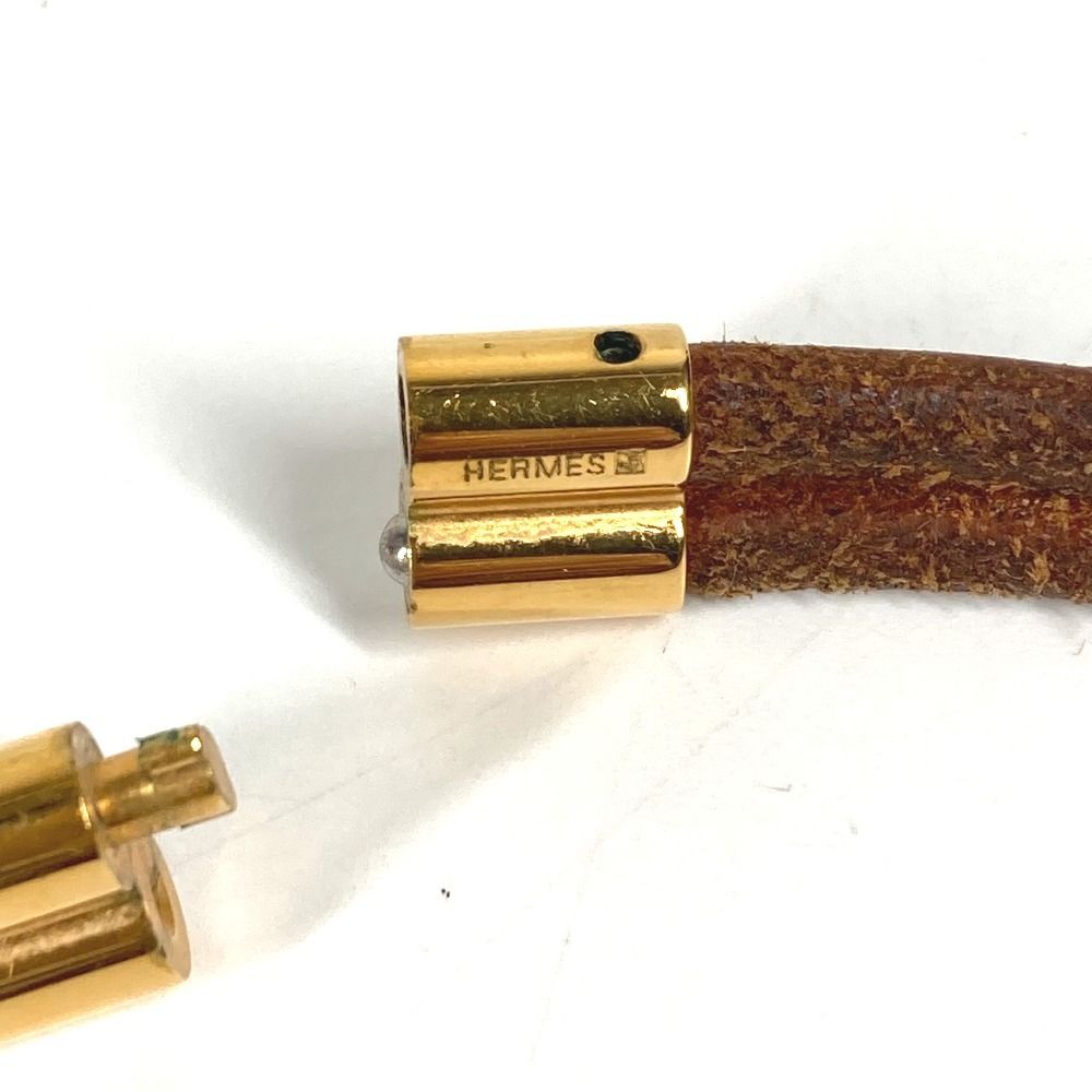 HERMES エルメス ネックレス ヘラクリード レザー ブラウン - メルカリ