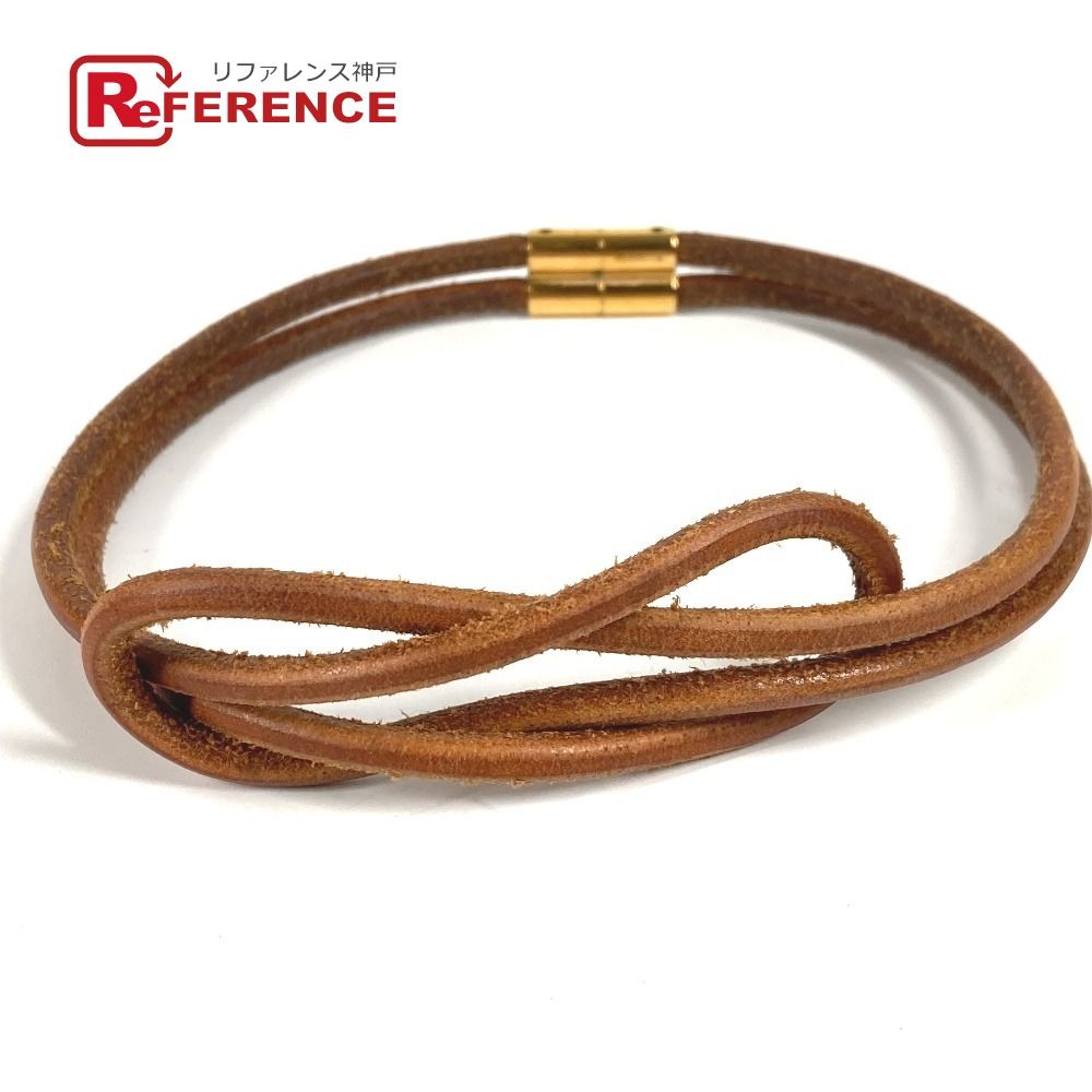 HERMES エルメス ネックレス ヘラクリード レザー ブラウン - メルカリ