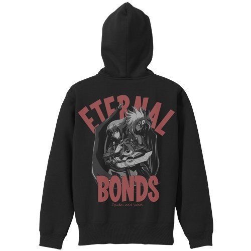 遊 戯 王デュエルモンスターズGX ユベル - 十代 ジップパーカー ブラック×レッド Lサイズ