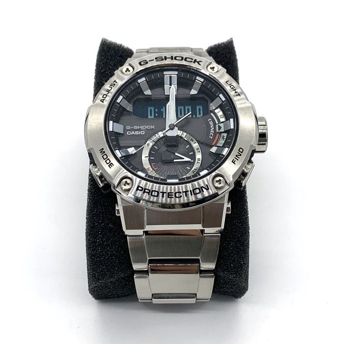 G-SHOCK 腕時計 ブラック/シルバー CASIO カシオ G-SHOCK G-STEEL デジアナタフソーラー 腕時計 シルバー