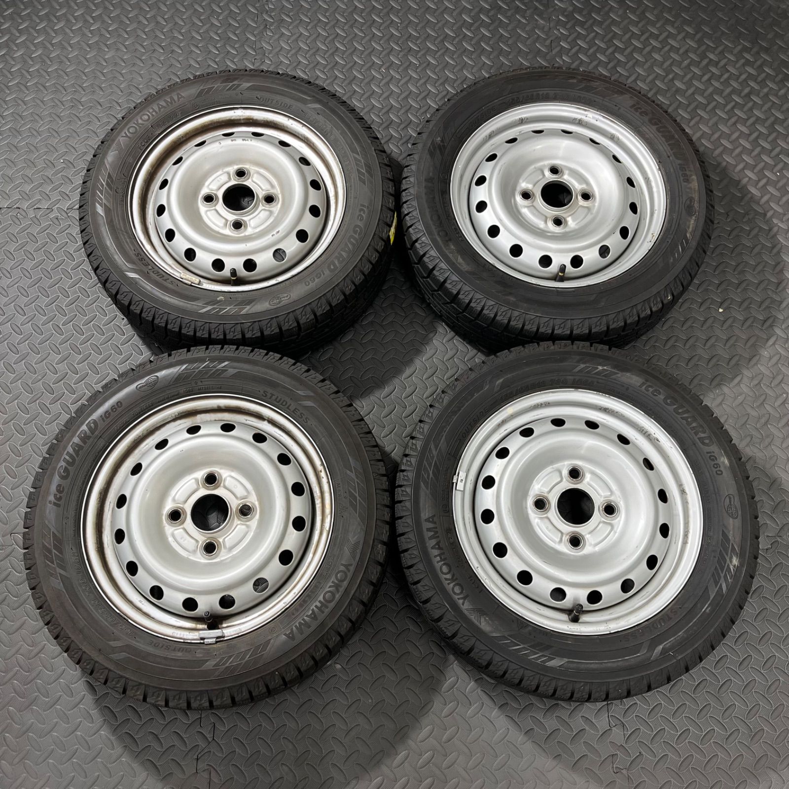 22年製 155 65 R 13 ヨコハマ アイスガードIG 60 ダイハツ ミラジーノ L 700 S スタッドレスタイヤ 1282 Y