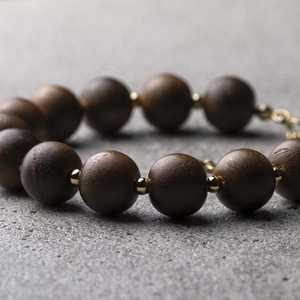 ウッドビーズ 神代木 桜10 mm 天然石 お守り パワーストーン ブレスレット - suzukaze 22