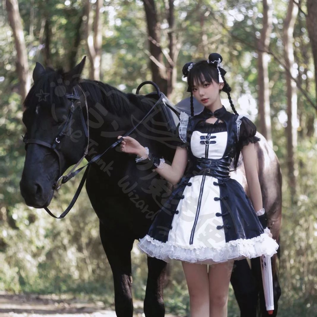 新年 用コスプレ衣装 ロリータ暗黒パンクスタイドレ黒白デザイ中華コスプレ衣甘辛ミックゴシッゴスロコスプレ向 S～XLサイユニークなアートファッショ 撮影 特別なイベントなどに最ゴスロロリータ