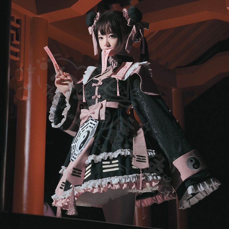 新年クリスマス用コスプレ衣装 新Lolita洋オリジナコスプロリーアイドル衣ワンピー日系女子中高 長ワンピーレディー 日常可愛軽いLoスタイ 可愛姫新デザイ黒黄色/黒ピンセッS-XXLサイズ対応 CCJS1202P081