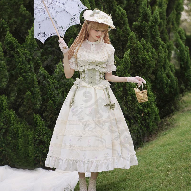 新年 用コスプレ衣装 ロリータドレフラワープリンワンピーO腰封付き 追加 優雅なクラシカルデザイ秋冬高品撮影用ドレ推しパーティー衣仮イベントおしゃれで人プレゼントにも最適