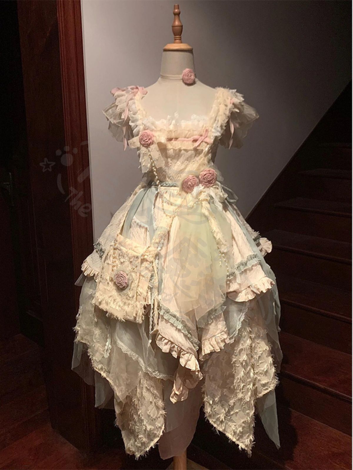 新年クリスマス用コスプレ衣装 豪華ロリータドレラグジュアリーデザイ重工花新年特JSK連衣ロマンティック三花珠チェーン付撮影舞台演推しプレゼントにも最適 CCJS1202P392