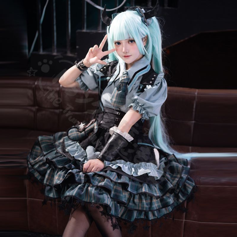 新年 用コスプレ衣装 ロリータ万聖節コスチュー漫展扮装セッチェック柄ドレラッフルフリ 感漂う甘ロS～XLサイイベント用セットアッコスプレイベント 漫展 撮影や特別な日にぴったり