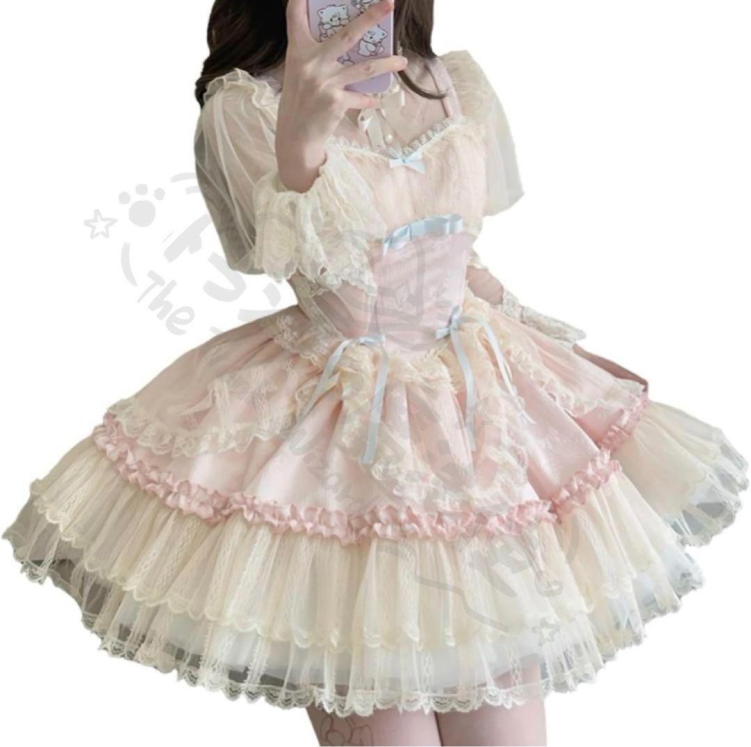 新年 用コスプレ衣装 ロリーJSKキャミソーリボゴスロ宮殿森ガー姫ピンク