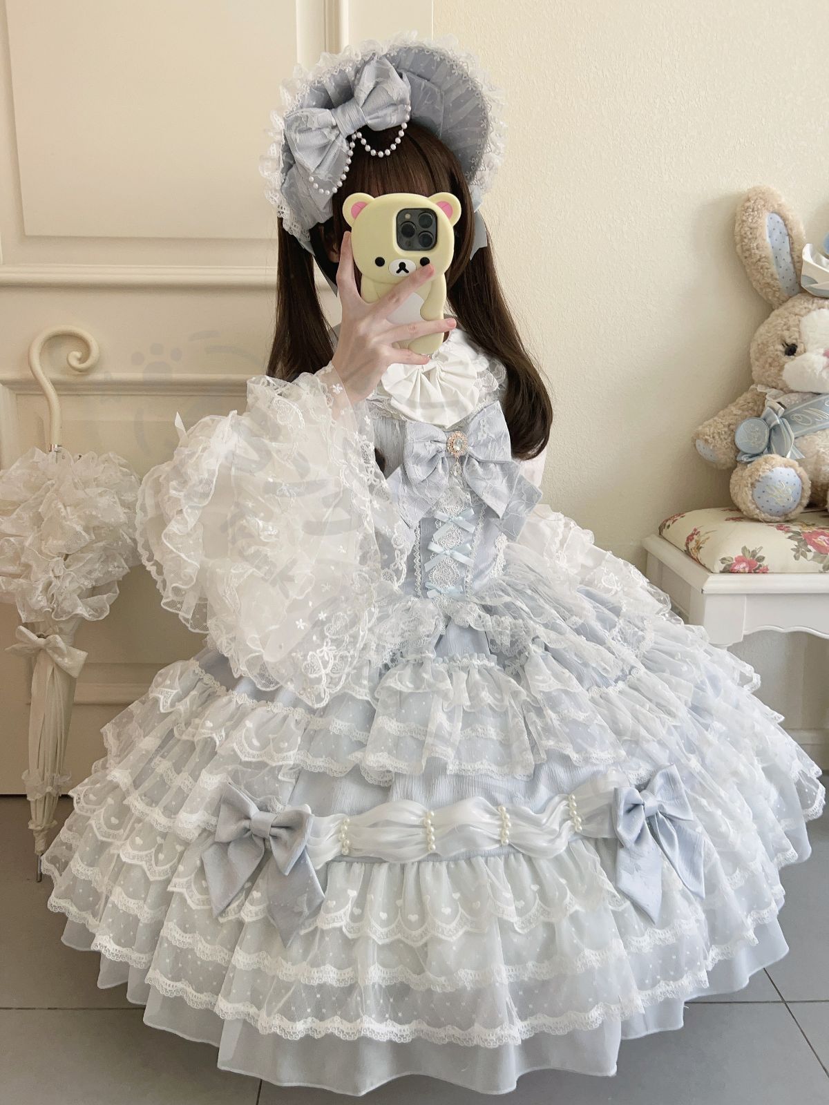 新年クリスマス用コスプレ衣装 冬ロリータドレJSK吊りスカー多層