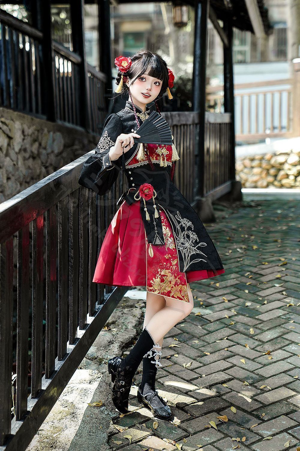 新年 用コスプレ衣装 捉妖少Lolitロリーコスプレ衣 コスチュー国新中式デザイ吊りスカート＆半スカー上着 脚カバ秋春セットアッ提花生高品仮撮影イベント衣ハロウィ推しプレゼントにも最適