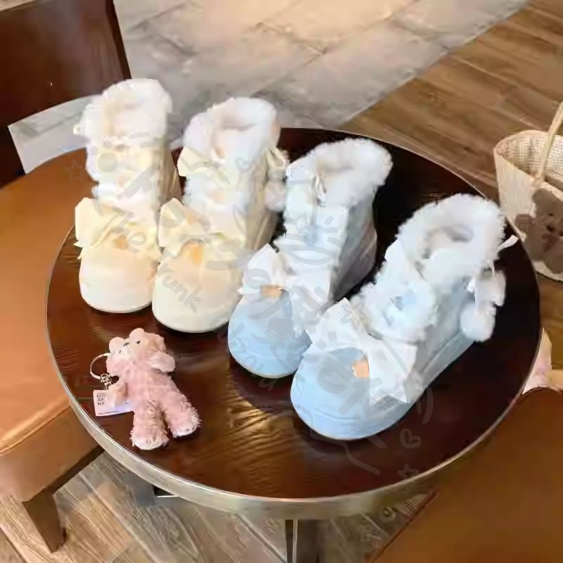 用コスプレ衣装 暖洋洋ロリータシューかわいいデザイふわふわスノーブー冬あったミルクイエロー