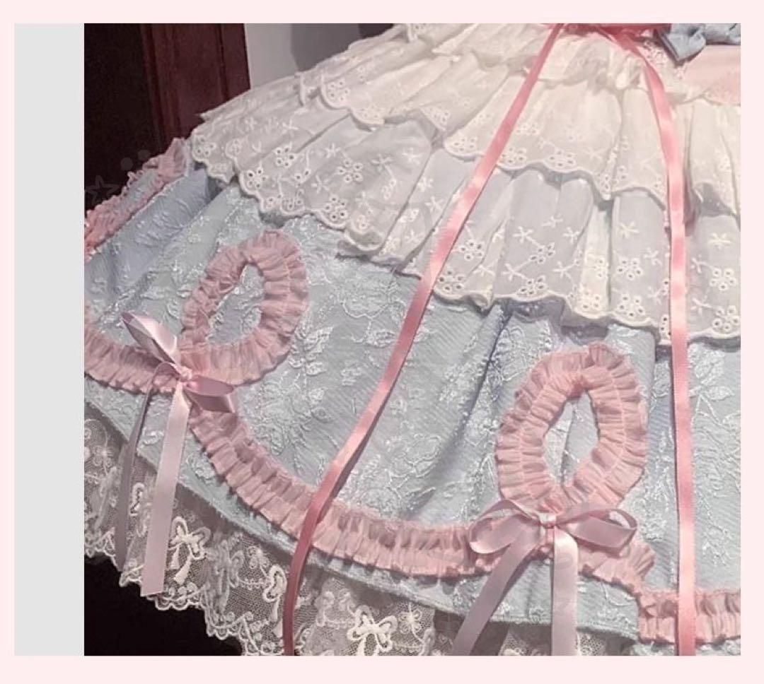 新年 用コスプレ衣装 ゴスロリロリータドレお嬢めめしメイド衣可愛ピンク 水色