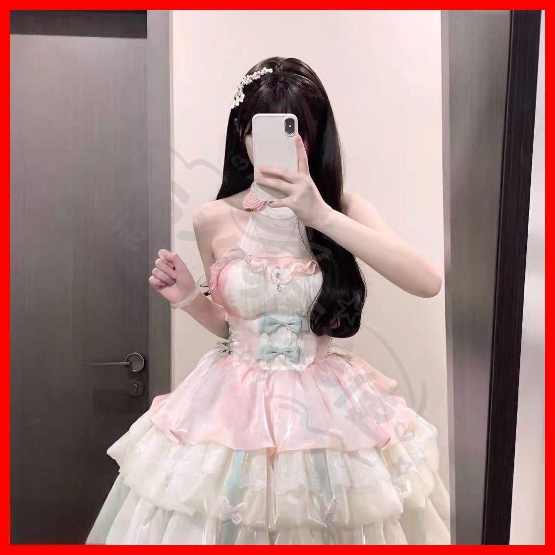 新年クリスマス用コスプレ衣装 大人気バタフライロリータワンピース