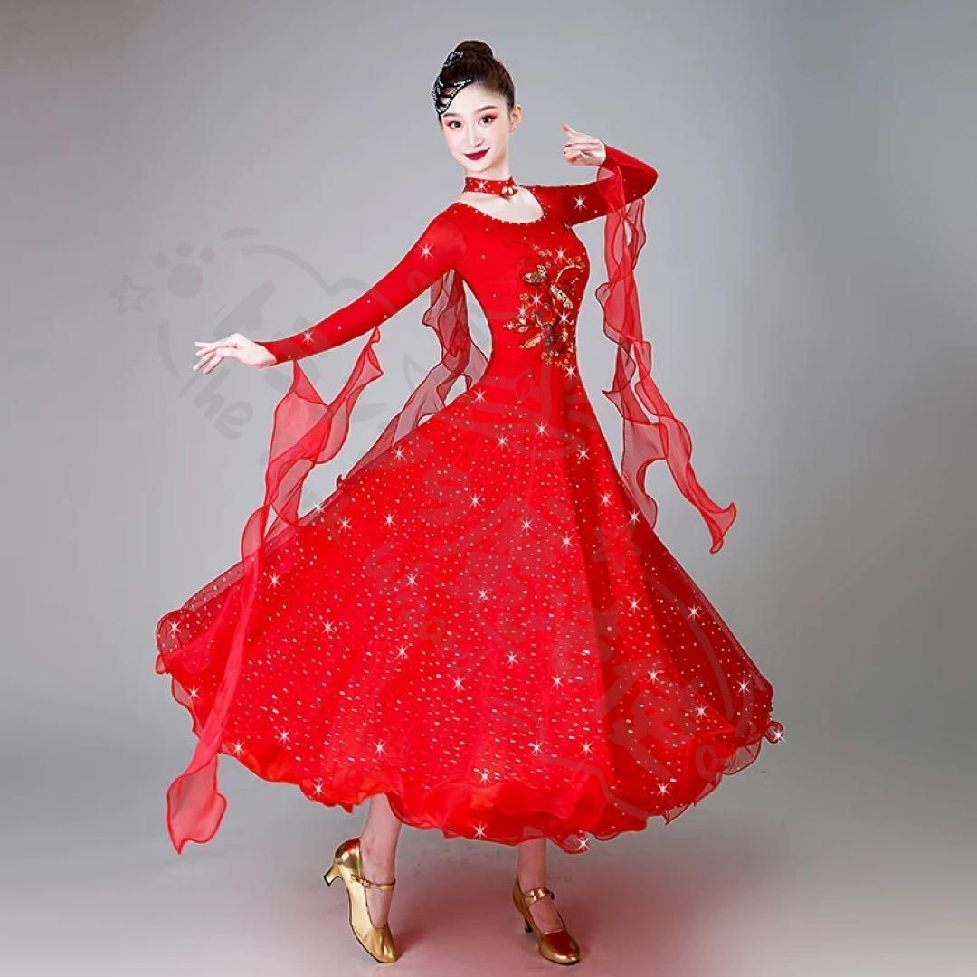 節約 新年クリスマス用コスプレ衣装 華やかなスタンダードドレス