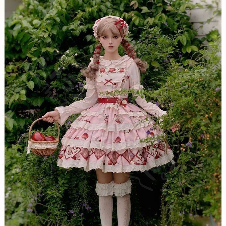 新年 用コスプレ衣装 重工刺繍プリンリンゴ園テーロリータスカート&トップスセッ大フ デザイ秋双子コーデ対上品で可愛高品撮影用ドレ推しパーティー衣仮イベントおしゃれで人プレゼントにも最適