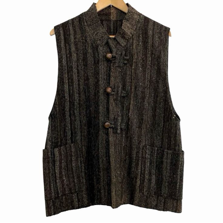 NOMURA 工房のむら 野村彰 綿 絹 裂織 ベスト