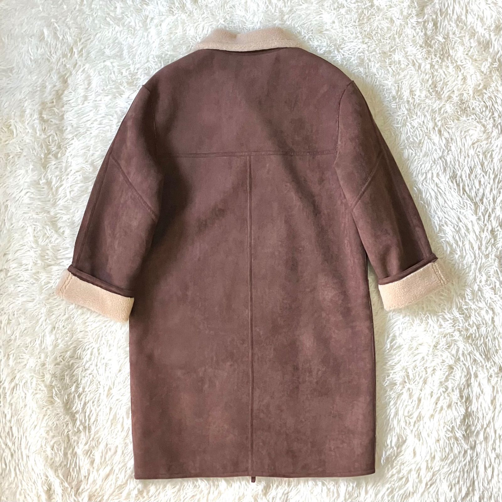 美品 RANDEBOO リバーシブルムートンコート ロングコート 2way 