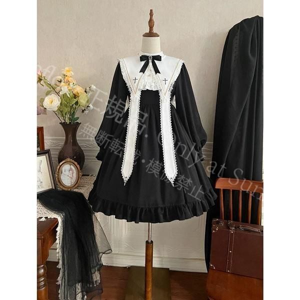 クラロリ ゴシックロリィタ ゴスロリ ロリータ 上下セット メイド服
