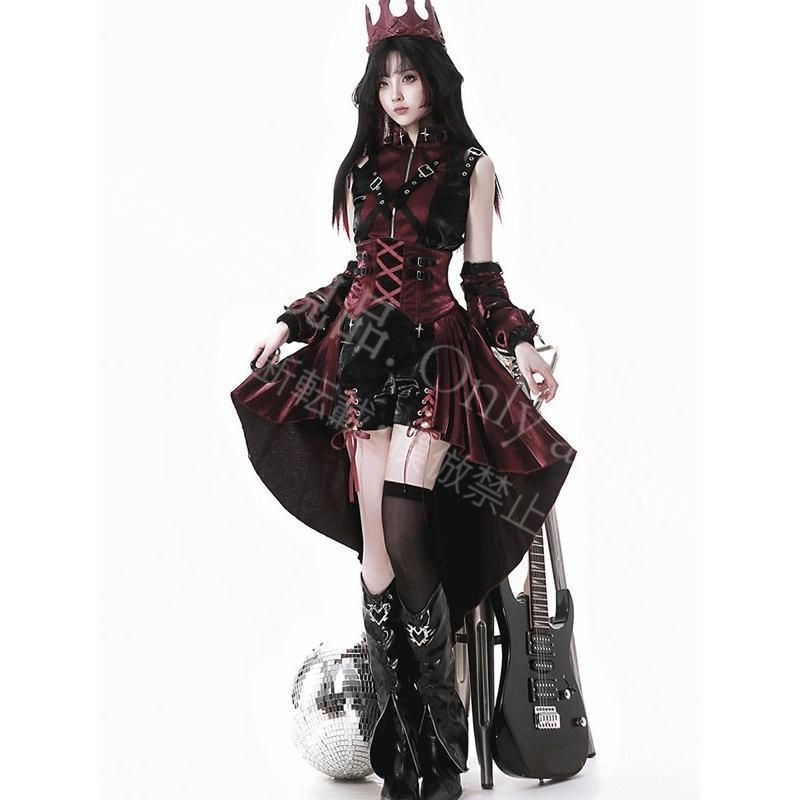新品タグ付きコスプレロリータ衣装2点セットメルカリでハロウィン ロリータ 服 ハロウィン コスチューム セット ゴシック スチームパンク