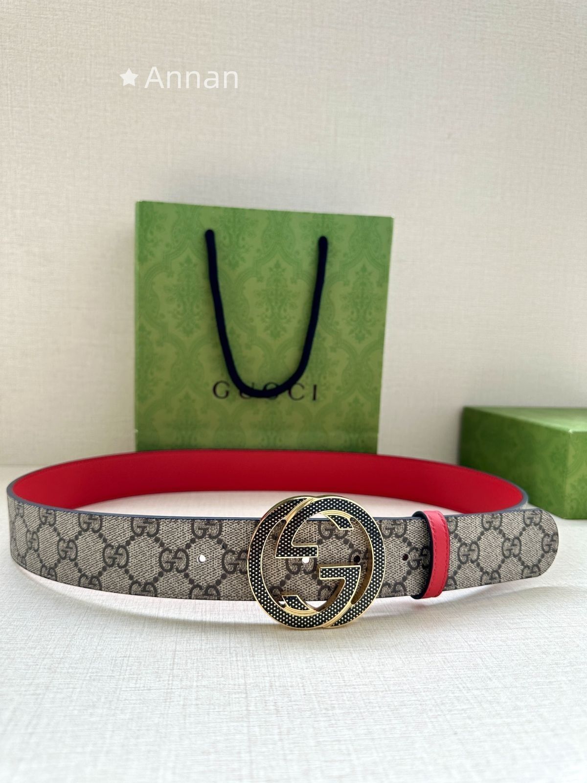 超 上 GUCCI グッチ GG ベルト メンズ 本革