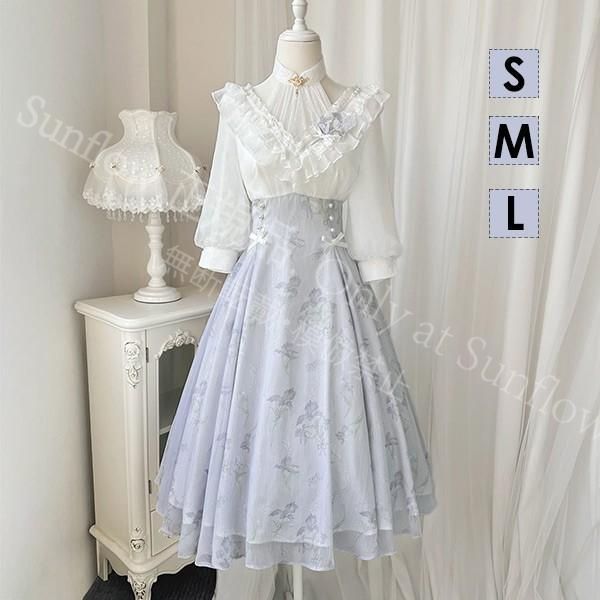 ロリータ ワンピース リボン Aライン Lolita ゆめかわ フリル 萌え萌え 友達 姉妹 プレゼント レディース コスチューム 仮装 CJSP 128