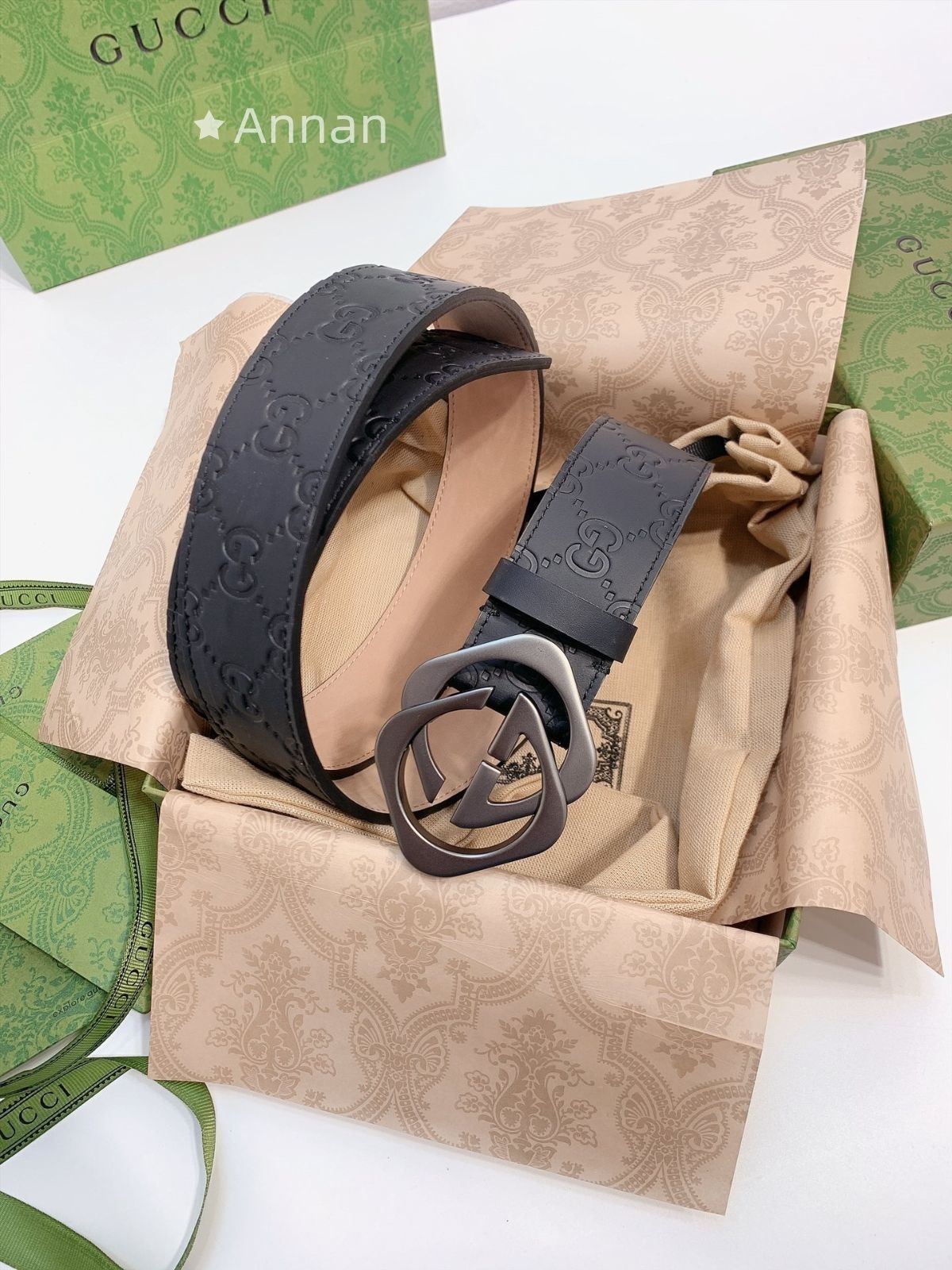 モデ GUCCI グッチ GG ベルト メンズ 本革