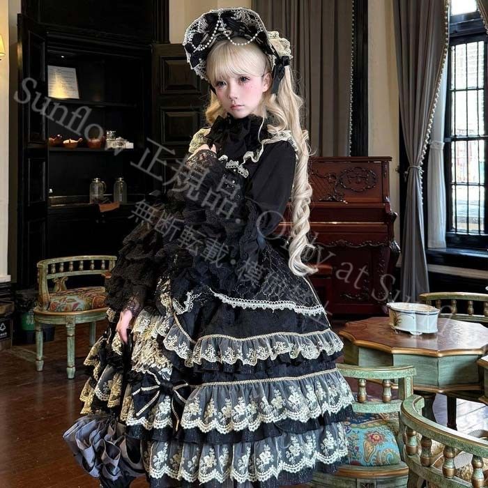 特価 再販」ロリータ ワンピース ゴスロリ Aライン ドレス ジャンパー