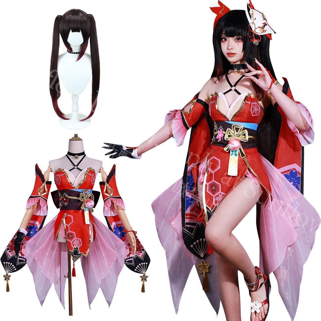 スターレール 花火 コスプレ衣装 ウィッグ付き 大人用 仮装 ゲーム コスチューム プレゼント 制服 ステージ服 CJSP 136