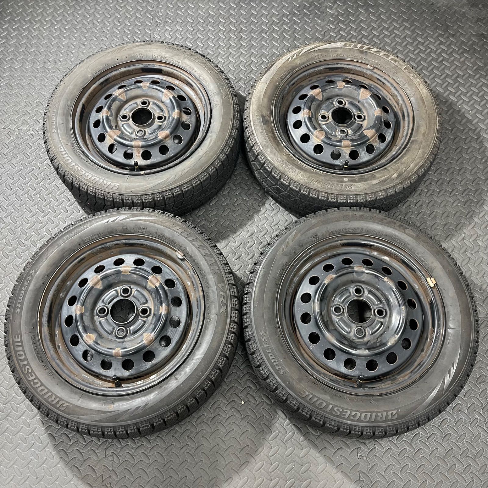18/19年製 155/65R14 ブリヂストン ブリザックVRX スバル ステラ R2 スタッドレスタイヤ 【1283Y】
