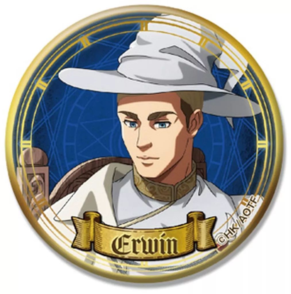 進撃の巨人　魔法使い　缶バッジ　ラメキラカンバッジ　エルヴィン　40個 中古】バッジ・ビンズ エルヴィン・スミス(魔法使い) 「進撃の巨人