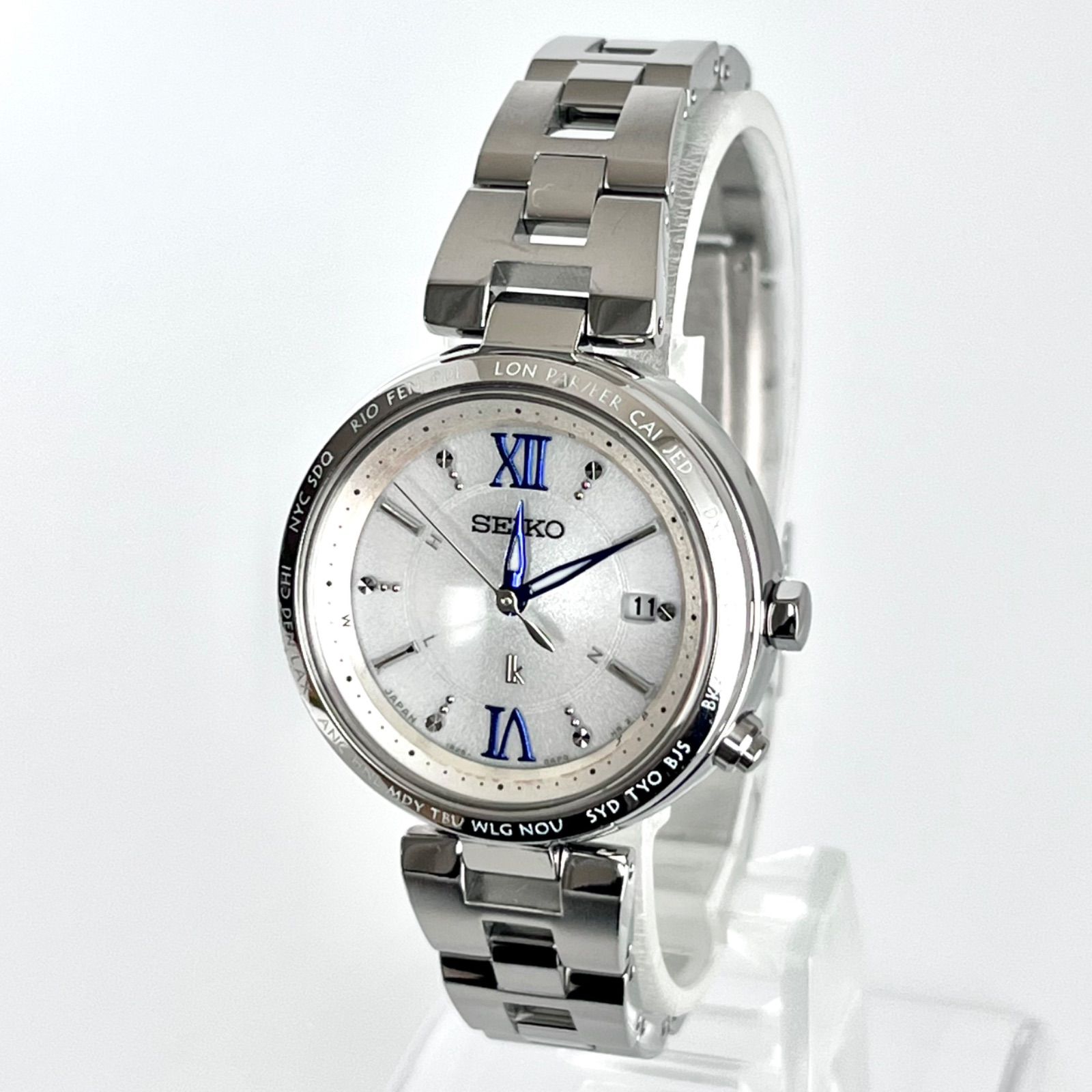 セイコー ルキア レディース 腕時計 稼働 電波ソーラー 磨き済み SEIKO LUKIA 白文字盤