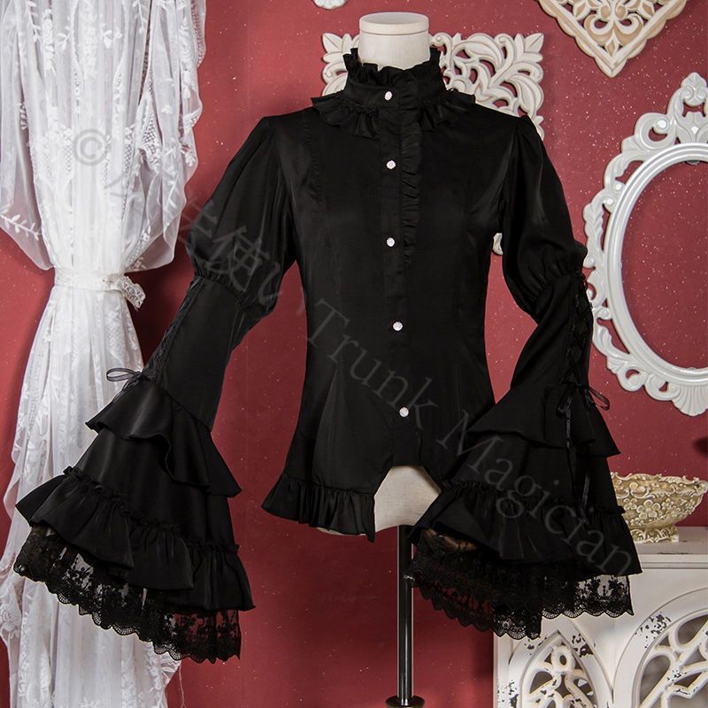 新年 用コスプレ衣装 ゴスロリ ロリータ インナーシャツ ブラック ホワイト 内搭 ゴシックコスプレ 舞台衣装 イベント用