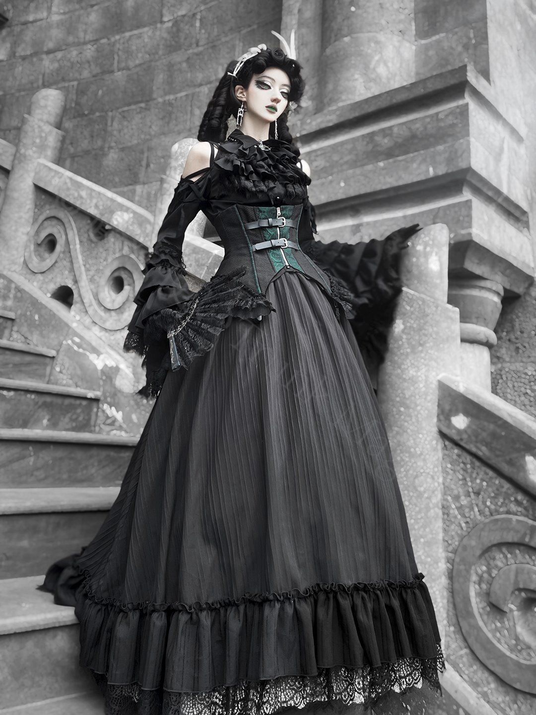 新年クリスマス用コスプレ衣装 哥特風ロリータ 長袖長ワンピース 王子