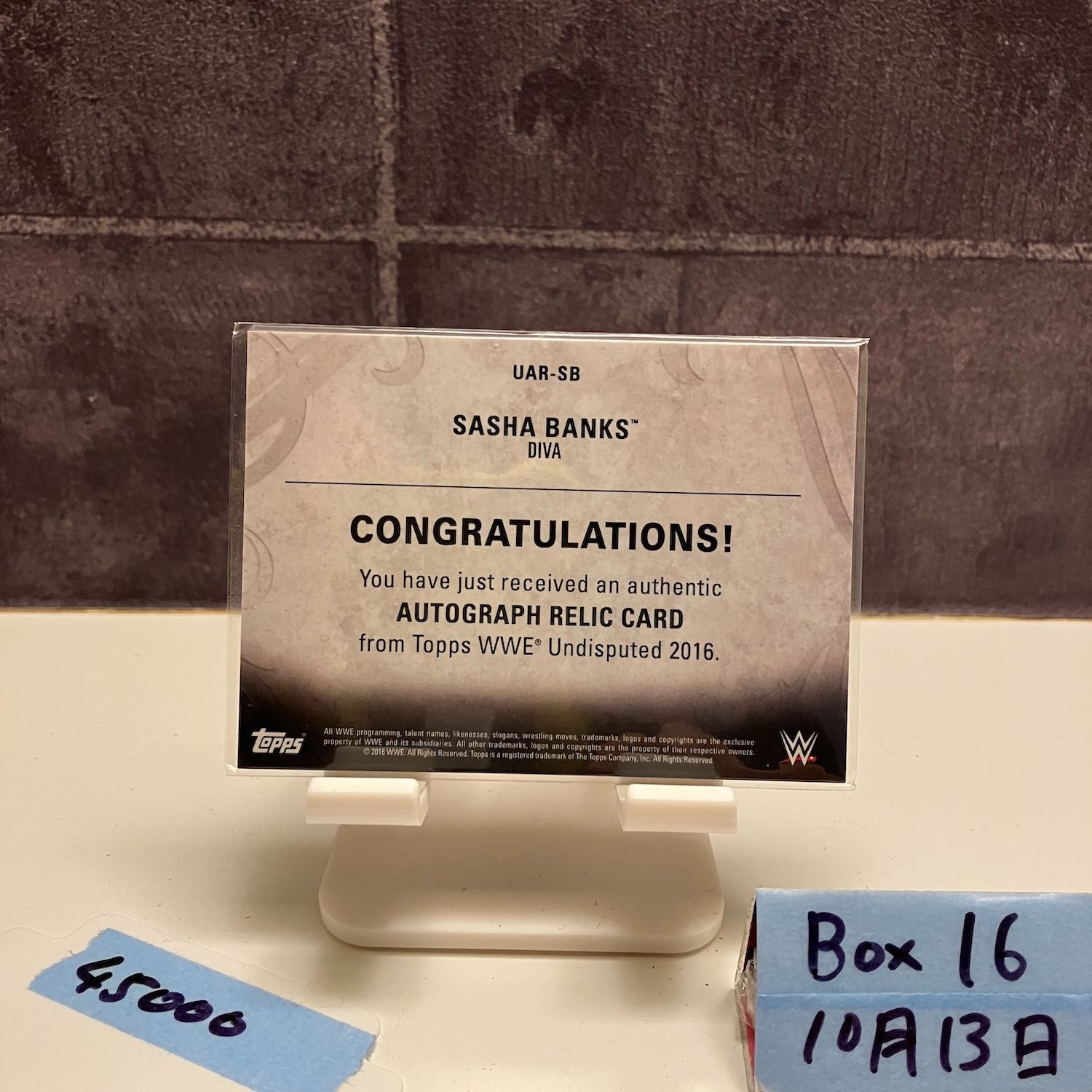 2016 Topps WWE Undisputed Sasha Banks 22 50 直筆サインカード Shirt Relic 女子プロレス カード