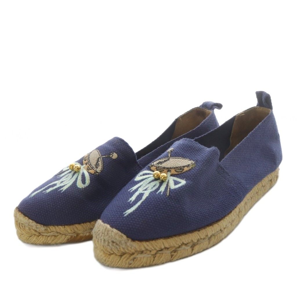 エルメス HERMES スリッポン フラット エスパドリーユ キャンバス 35