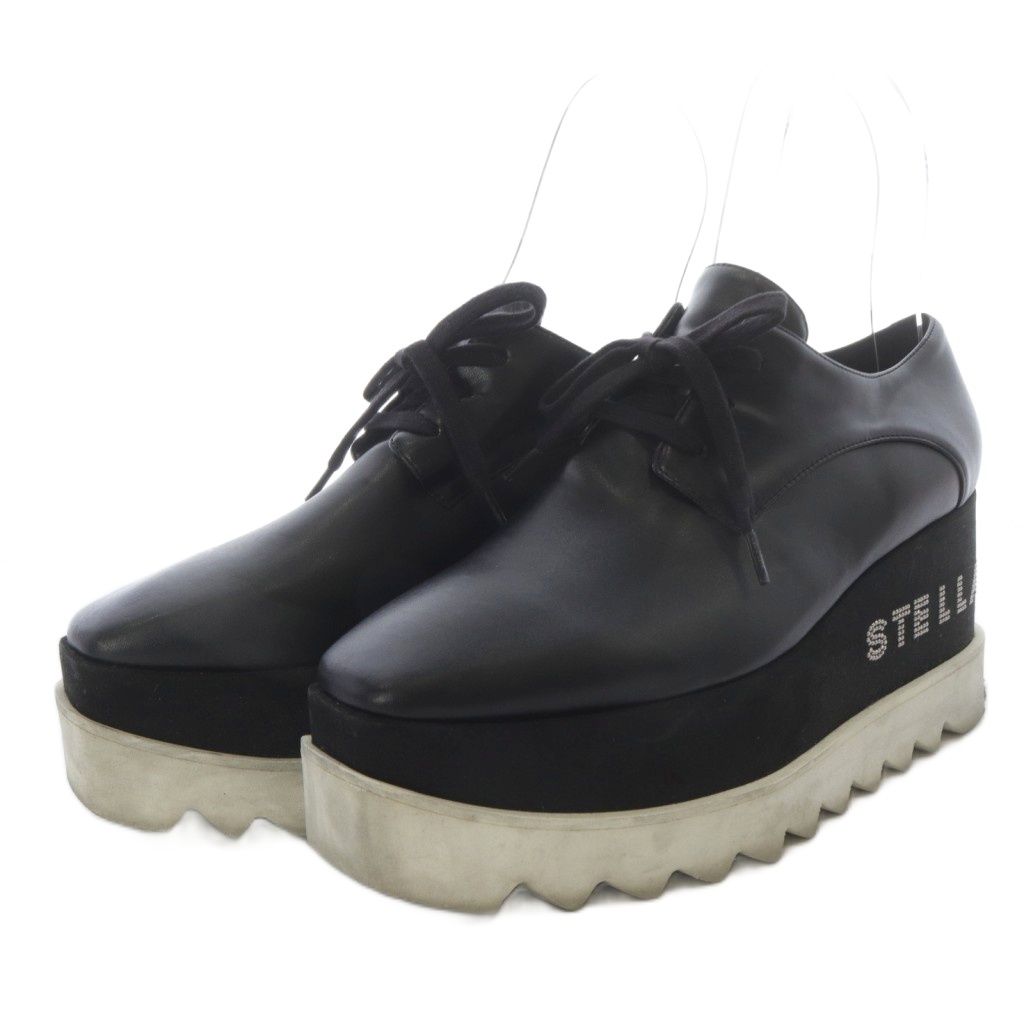 ステラマッカートニー STELLA McCARTNEY エリス ローファー プラットフォーム 厚底 フェイクレザー 36.5 ブラック YO 26 GY 57