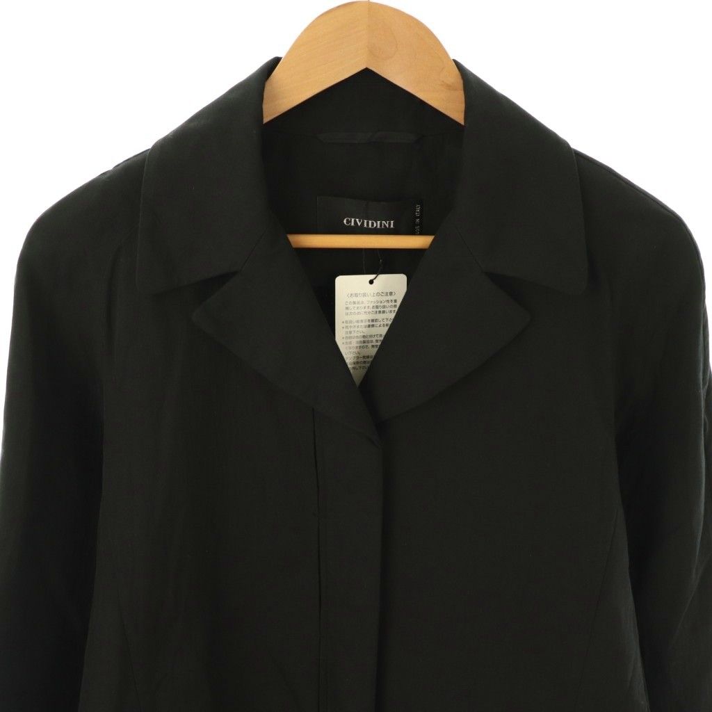 チヴィディーニ CIVIDINI チェスターコート 薄手 42 ブラック /CX □OS