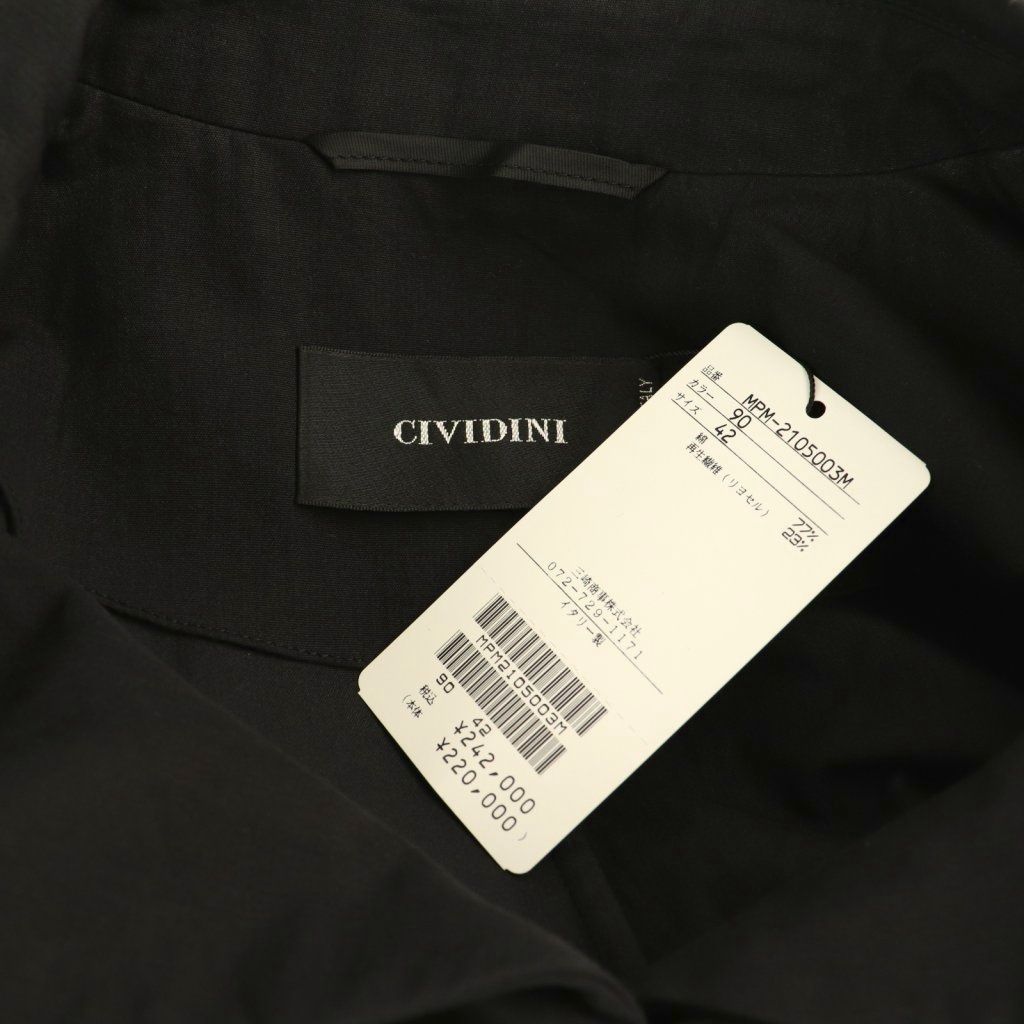 チヴィディーニ CIVIDINI チェスターコート 薄手 42 ブラック /CX □OS