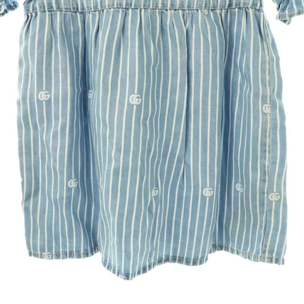 グッチ GUCCI キッズ GGロゴ ワンピース ストライプ 丸襟 36 100/56