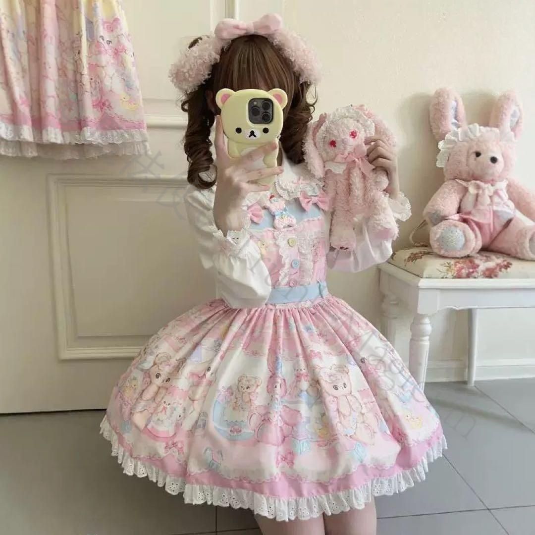 新年 用コスプレ衣装 春ロリータセットアップ ジャンスカ ブラウス 女子会デートに最適 撮影会 舞台 イベント