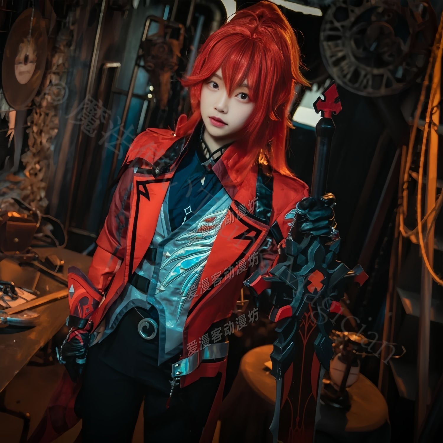 新年 用コスプレ衣装 ディルック ラグヴィンド レッドデッド オブ ナイト コスプレ衣装 豪華フルセット 高品質デザイン 撮影会 舞台演出 推し活 プレゼントにも最適