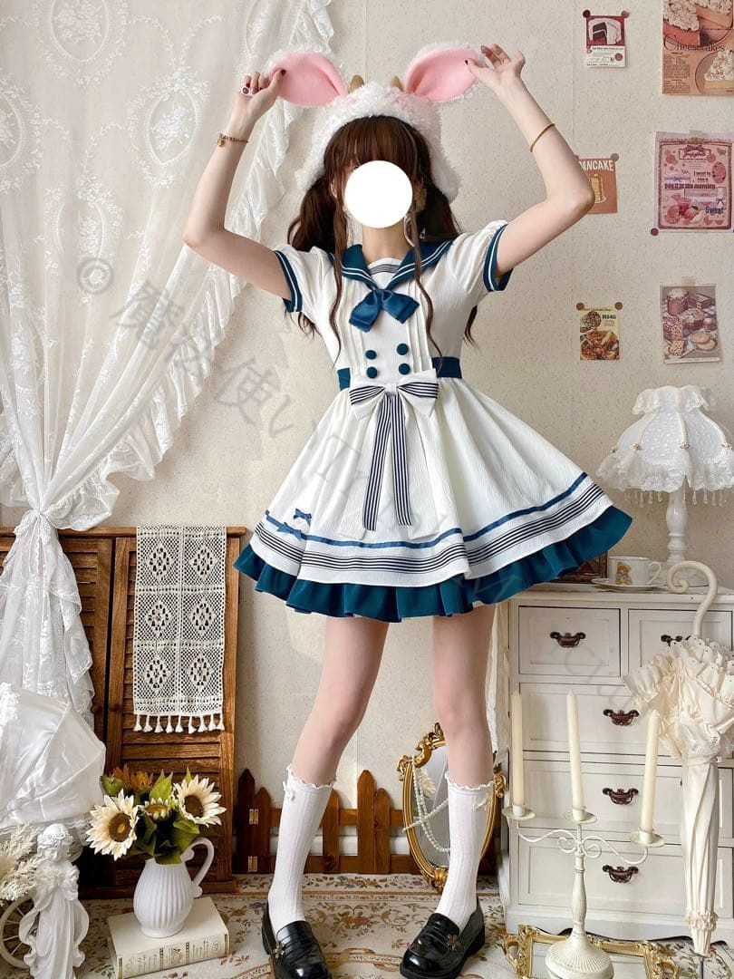 新年 用コスプレ衣装 これからの季節のお出かけに セーラー風ロリータワンピース
