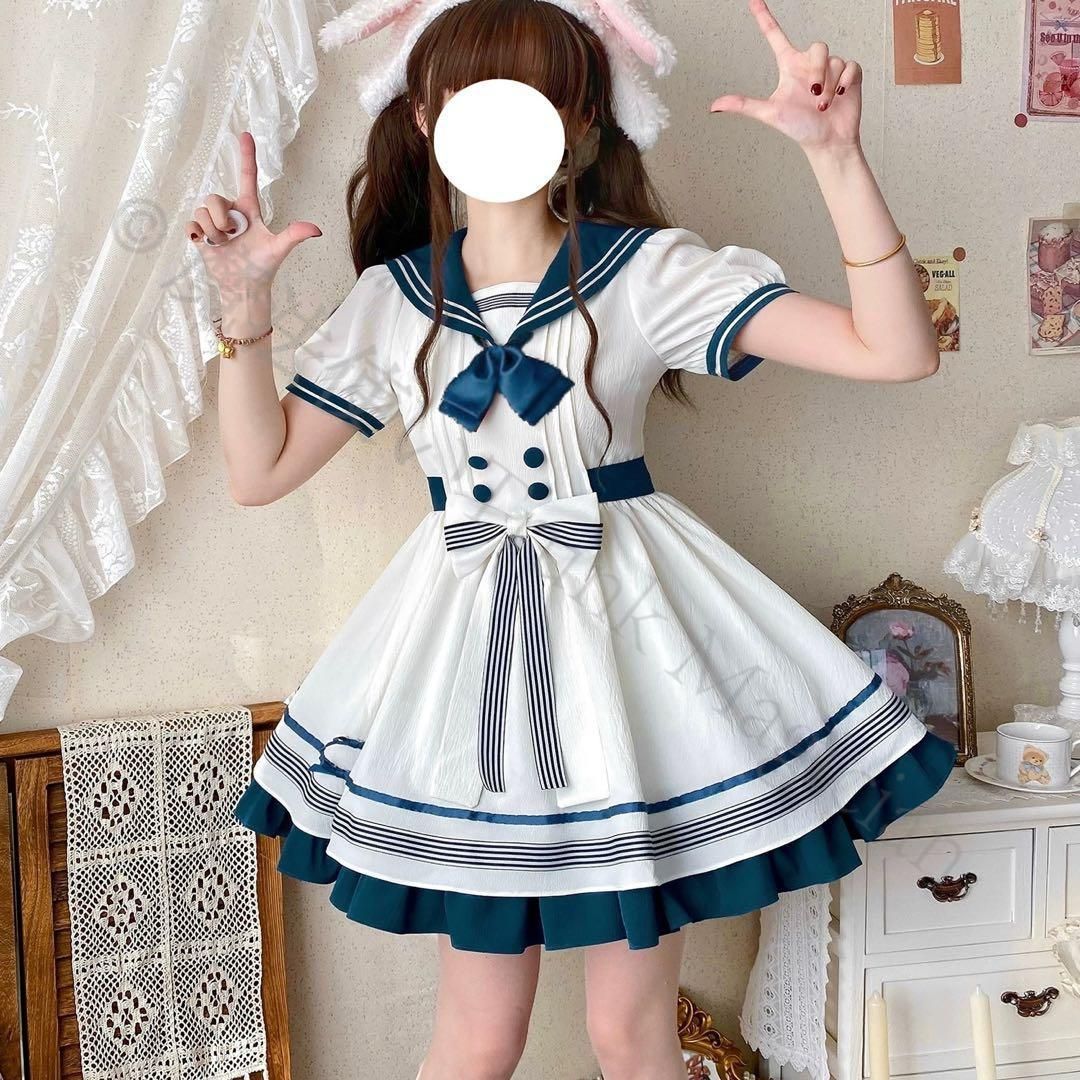 新年 用コスプレ衣装 これからの季節のお出かけに セーラー風ロリータワンピース