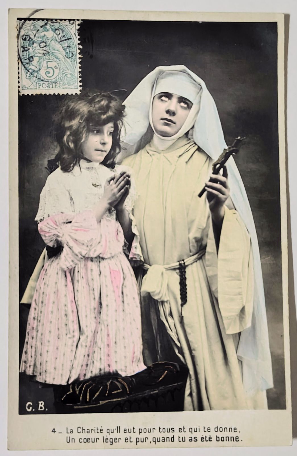 祈りの花咲くとき ― 純白の心に降る光 少女 フランス ヴィンテージ